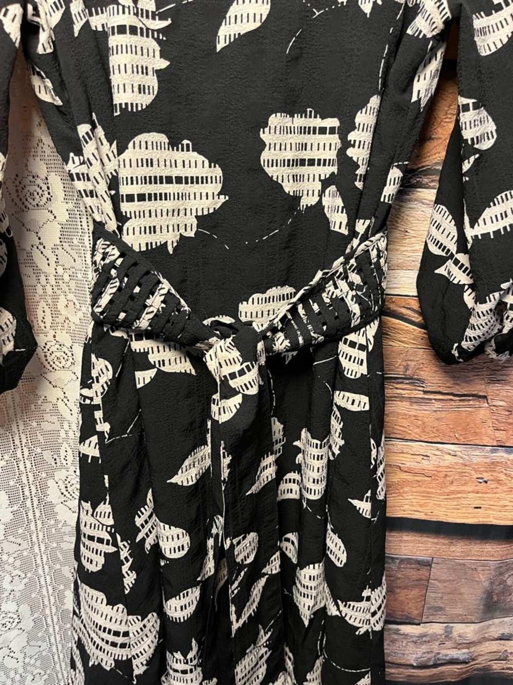 The Odells from Anthropologie Elegant Belted Printed Dress (160) - Picture 5 of 13